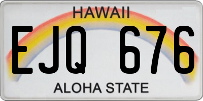 HI license plate EJQ676