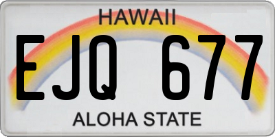 HI license plate EJQ677