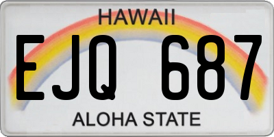 HI license plate EJQ687