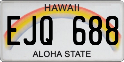 HI license plate EJQ688