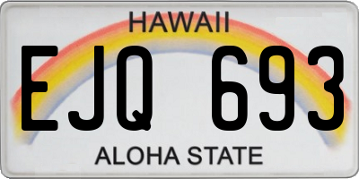 HI license plate EJQ693