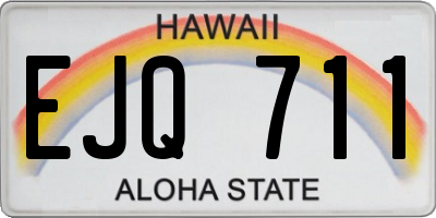 HI license plate EJQ711