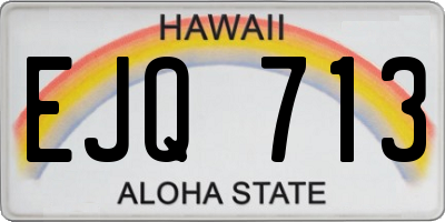 HI license plate EJQ713