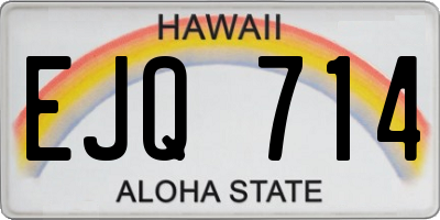 HI license plate EJQ714