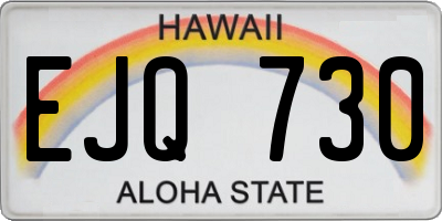 HI license plate EJQ730