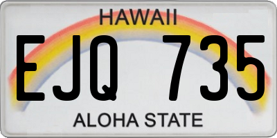 HI license plate EJQ735