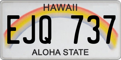 HI license plate EJQ737