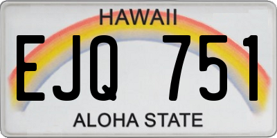 HI license plate EJQ751