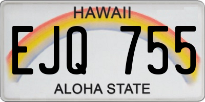 HI license plate EJQ755