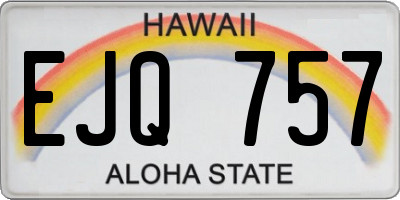 HI license plate EJQ757