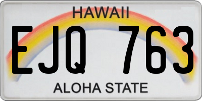 HI license plate EJQ763