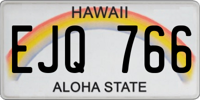 HI license plate EJQ766