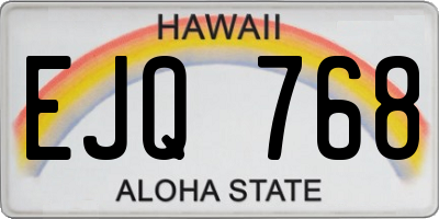 HI license plate EJQ768