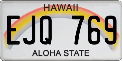 HI license plate EJQ769