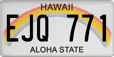 HI license plate EJQ771