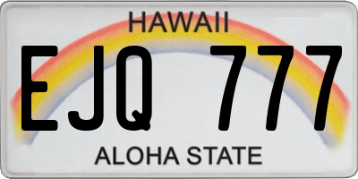 HI license plate EJQ777