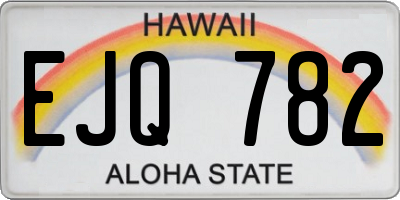 HI license plate EJQ782