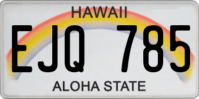 HI license plate EJQ785