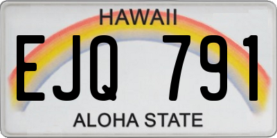 HI license plate EJQ791