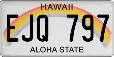 HI license plate EJQ797