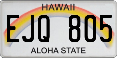 HI license plate EJQ805