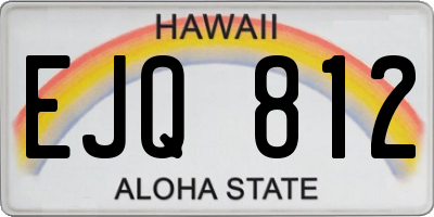 HI license plate EJQ812