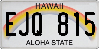 HI license plate EJQ815