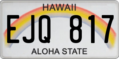 HI license plate EJQ817
