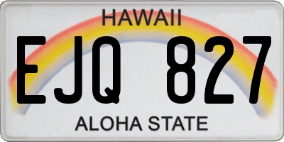 HI license plate EJQ827