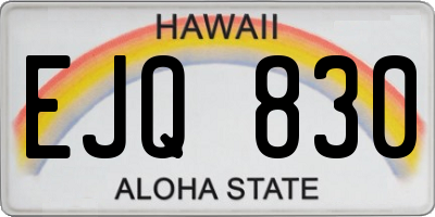 HI license plate EJQ830