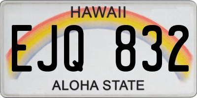 HI license plate EJQ832
