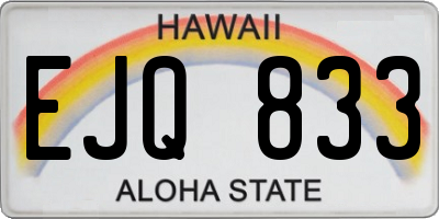 HI license plate EJQ833