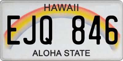 HI license plate EJQ846