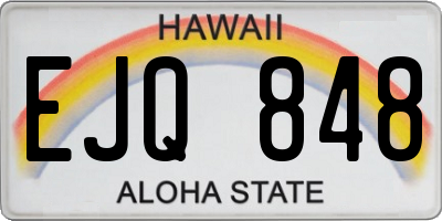 HI license plate EJQ848