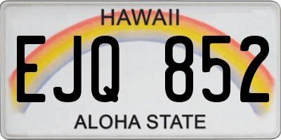 HI license plate EJQ852