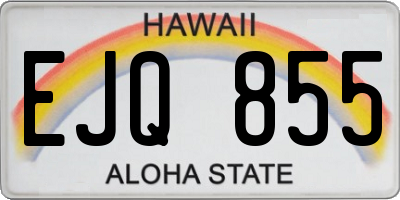 HI license plate EJQ855