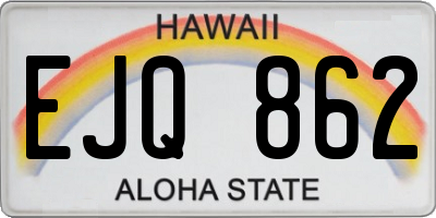HI license plate EJQ862