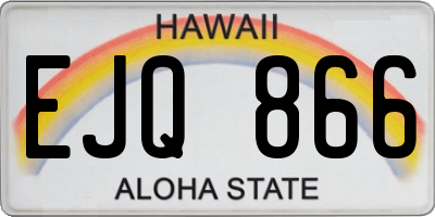 HI license plate EJQ866