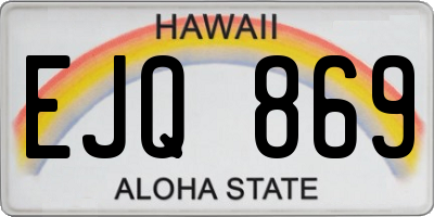 HI license plate EJQ869