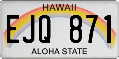 HI license plate EJQ871