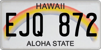 HI license plate EJQ872