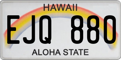 HI license plate EJQ880