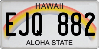 HI license plate EJQ882