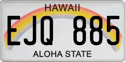 HI license plate EJQ885