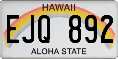 HI license plate EJQ892