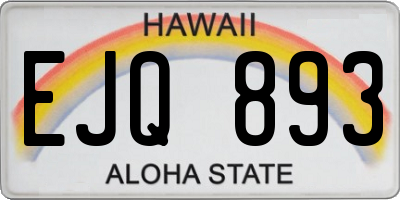 HI license plate EJQ893