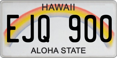 HI license plate EJQ900