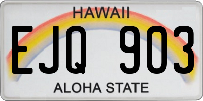 HI license plate EJQ903