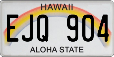 HI license plate EJQ904