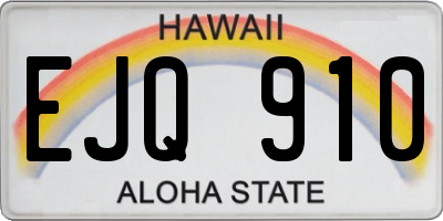 HI license plate EJQ910
